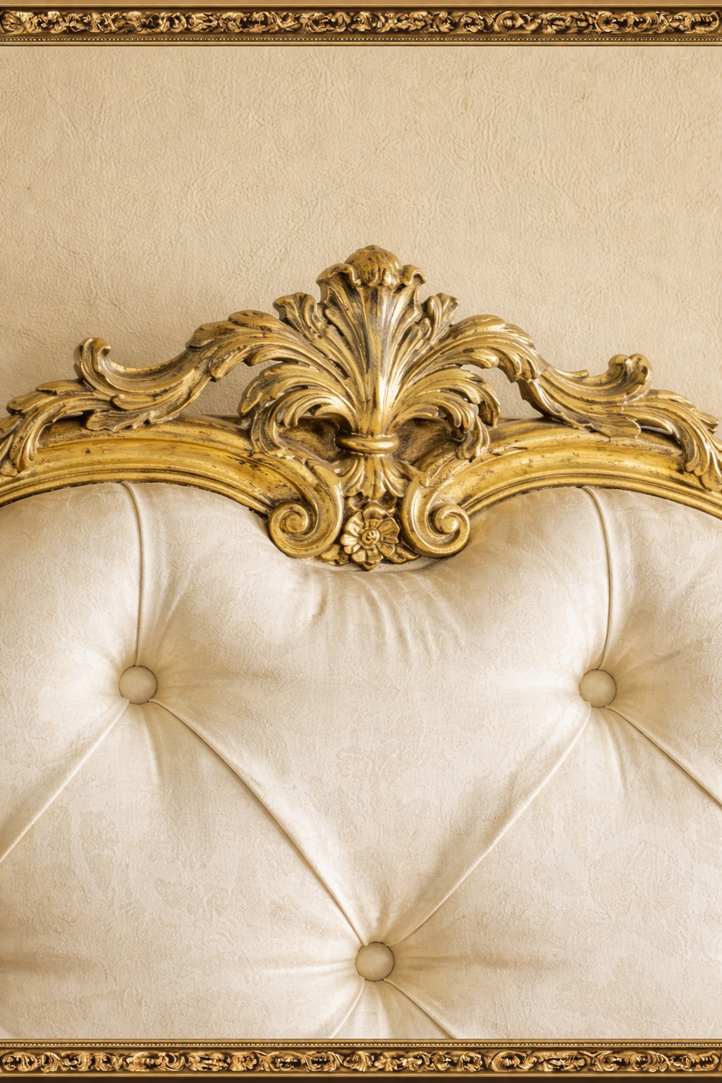 Majestic Crown European Luxury Bed Hand-Carved Solid Wood Frame with Royal Tufted Upholstery - Image 2