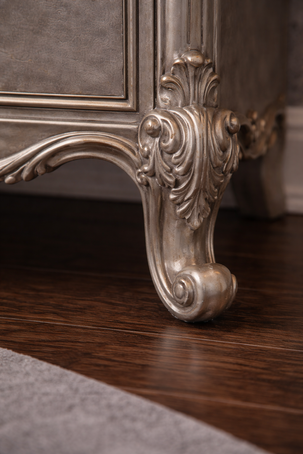 IMPERIAL GREY ROYALE HANDCRAFTED LUXURY BED WITH ROYAL SIDE TABLES INSPIRED BY CLASSIC EUROPEAN ELEGANCE - Image 7