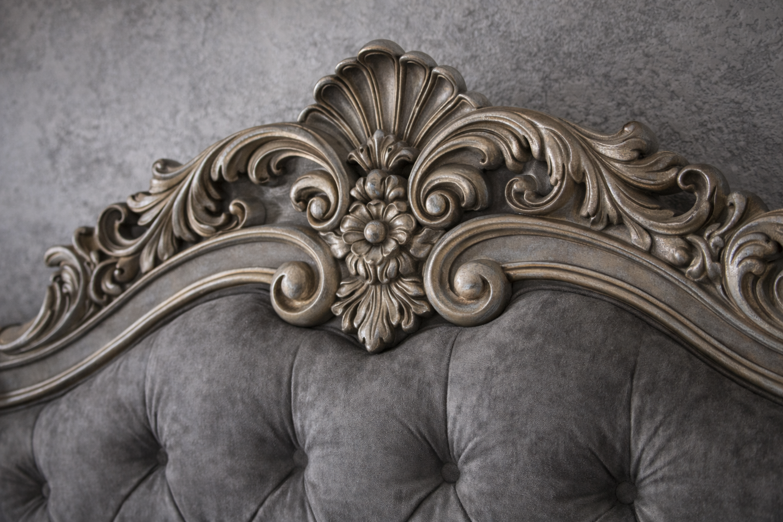 IMPERIAL GREY ROYALE HANDCRAFTED LUXURY BED WITH ROYAL SIDE TABLES INSPIRED BY CLASSIC EUROPEAN ELEGANCE - Image 3