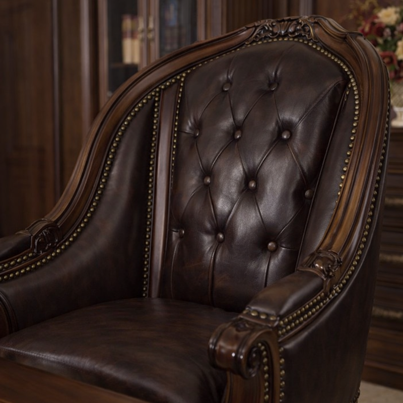 LUXURY HAND-CARVED WOODEN EXECUTIVE OFFICE FURNITURE SET - Image 5