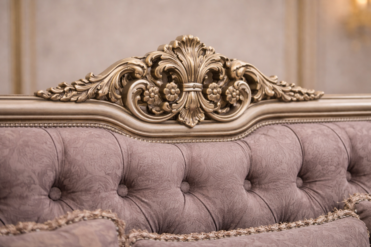 LUXURY HAND CARVED ROYAL CLASSIC EUROPEAN STYLE LIVING ROOM SOFA SET - Image 2
